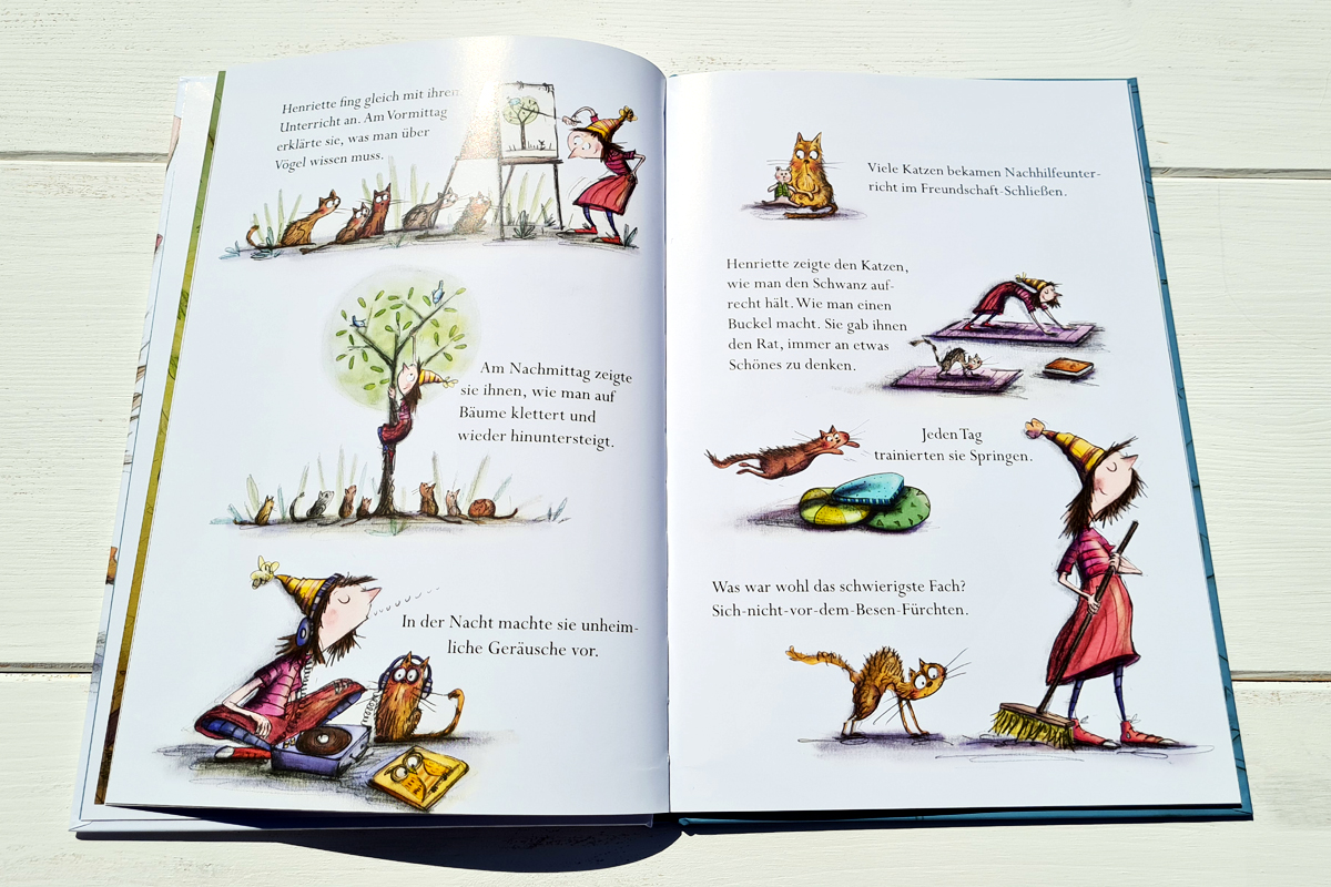 Beispielseite Kinderbuch Henriettes Heim für schüchterne und ängstliche Katzen